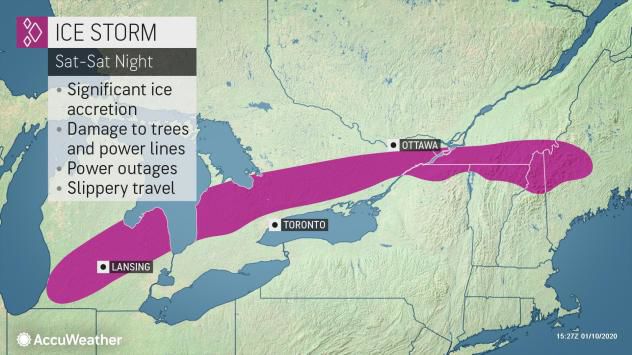 Major freezing rain event for southern Quebec and eastern Ontario